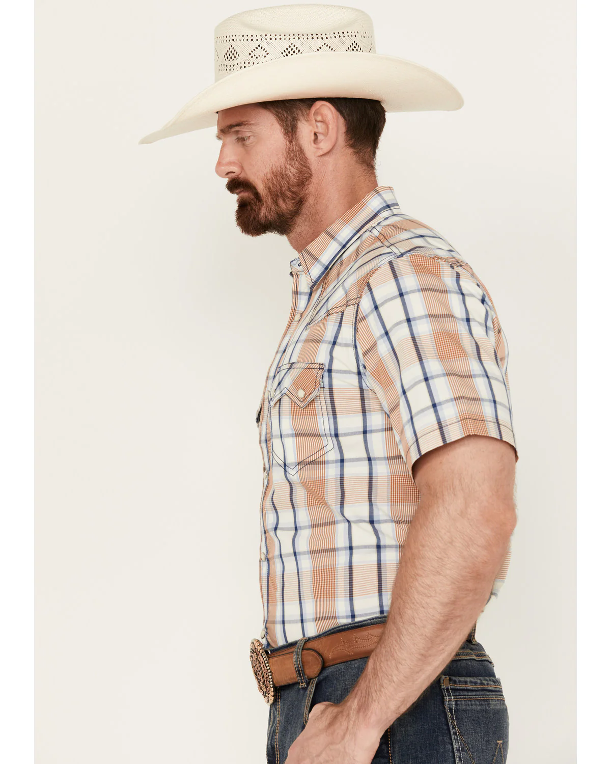 Cody James Men's Spectator Plaid Print Short Sleeve Snap Western Shirt - Image 2