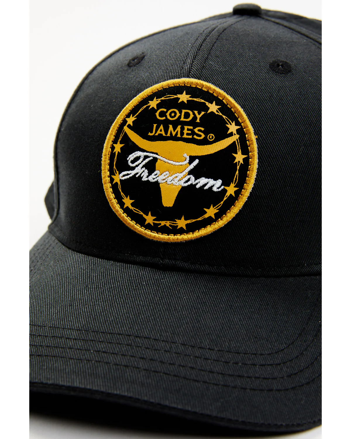 Cody James Men's Steerhorn Freedom Circle Patch Ball Cap - Image 2
