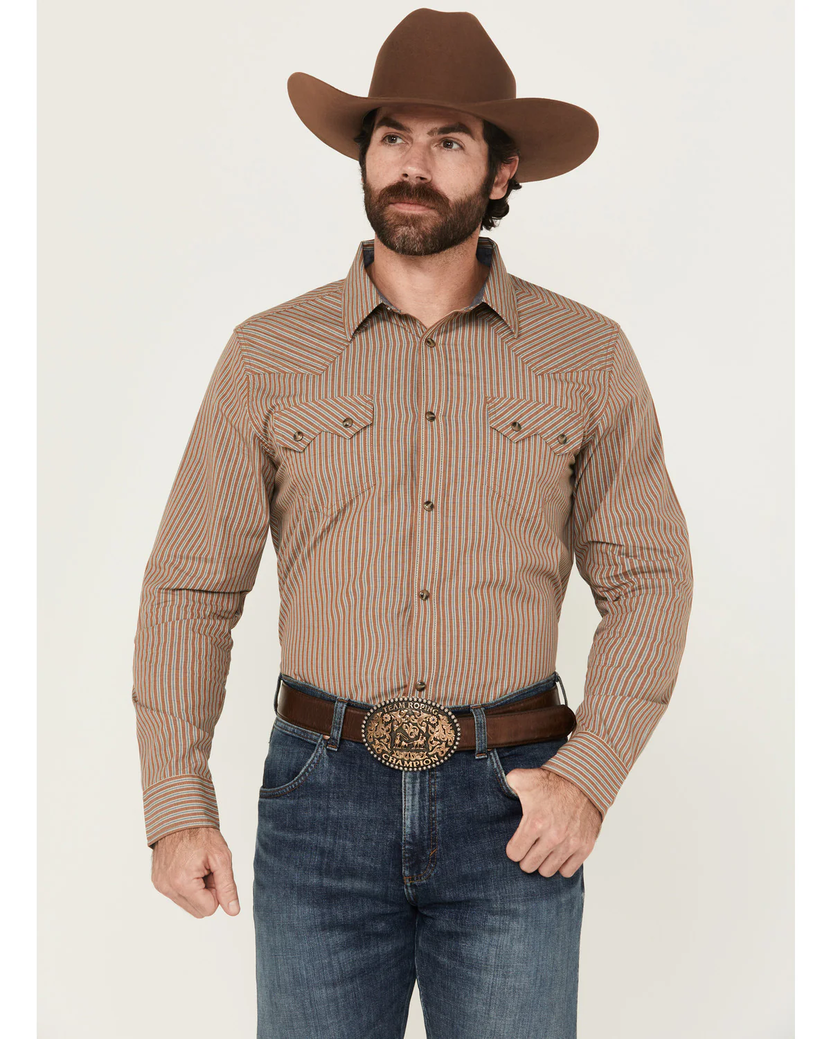 Cody James Men's Tanner Vertical Striped Print Long Sleeve Snap Western Shirt