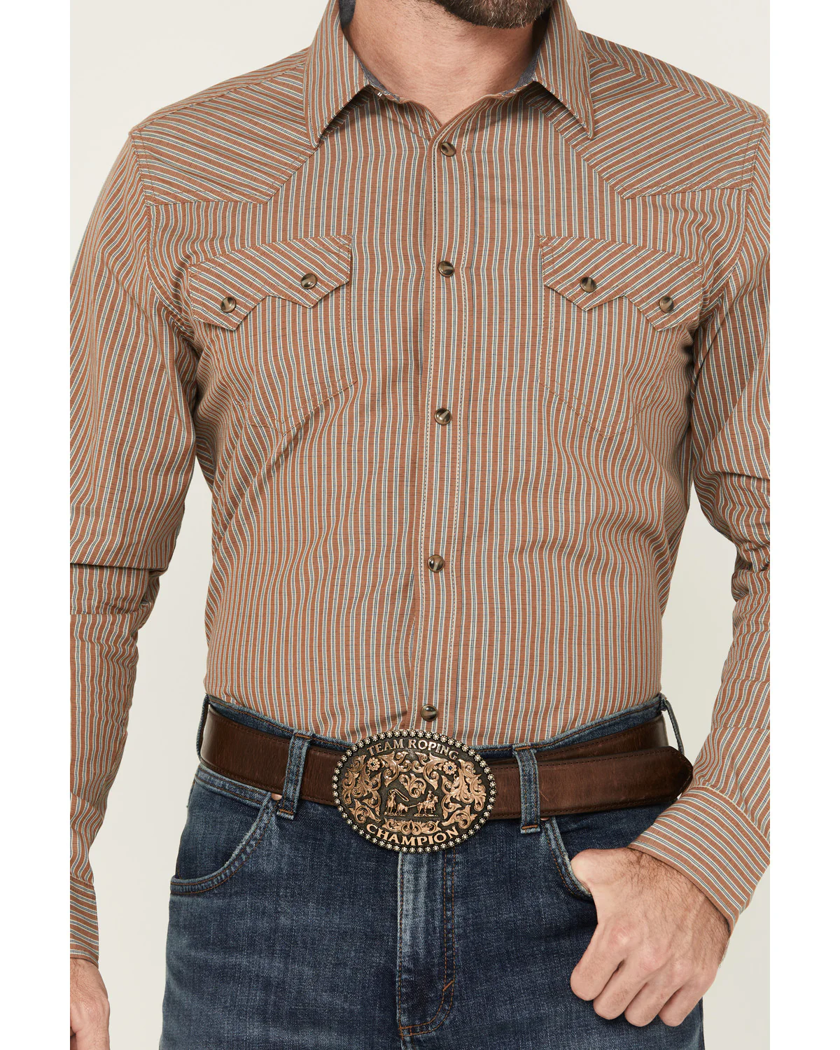 Cody James Men's Tanner Vertical Striped Print Long Sleeve Snap Western Shirt - Image 3