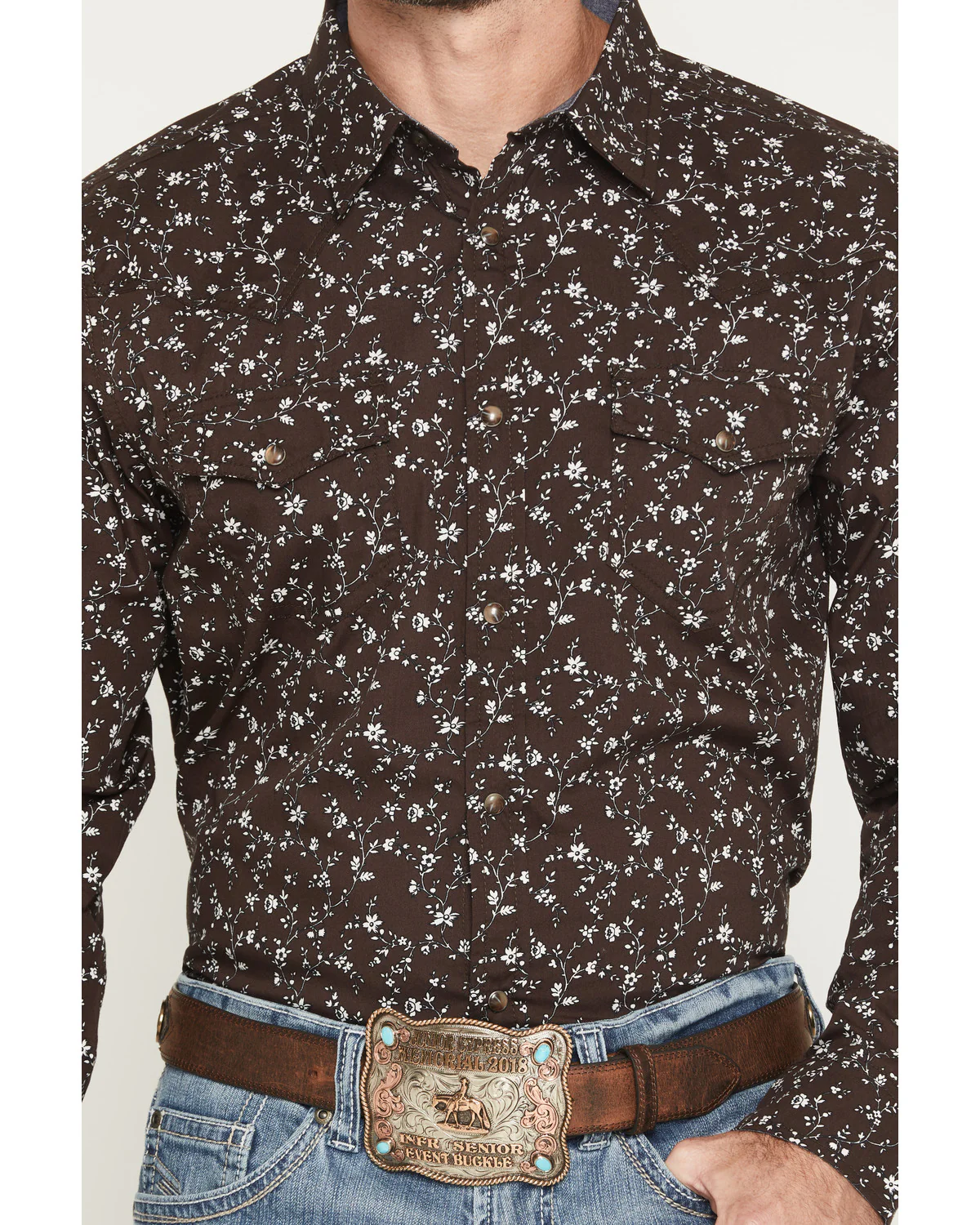 Cody James Men's Timberline Floral Print Long Sleeve Snap Western Shirt - Image 3