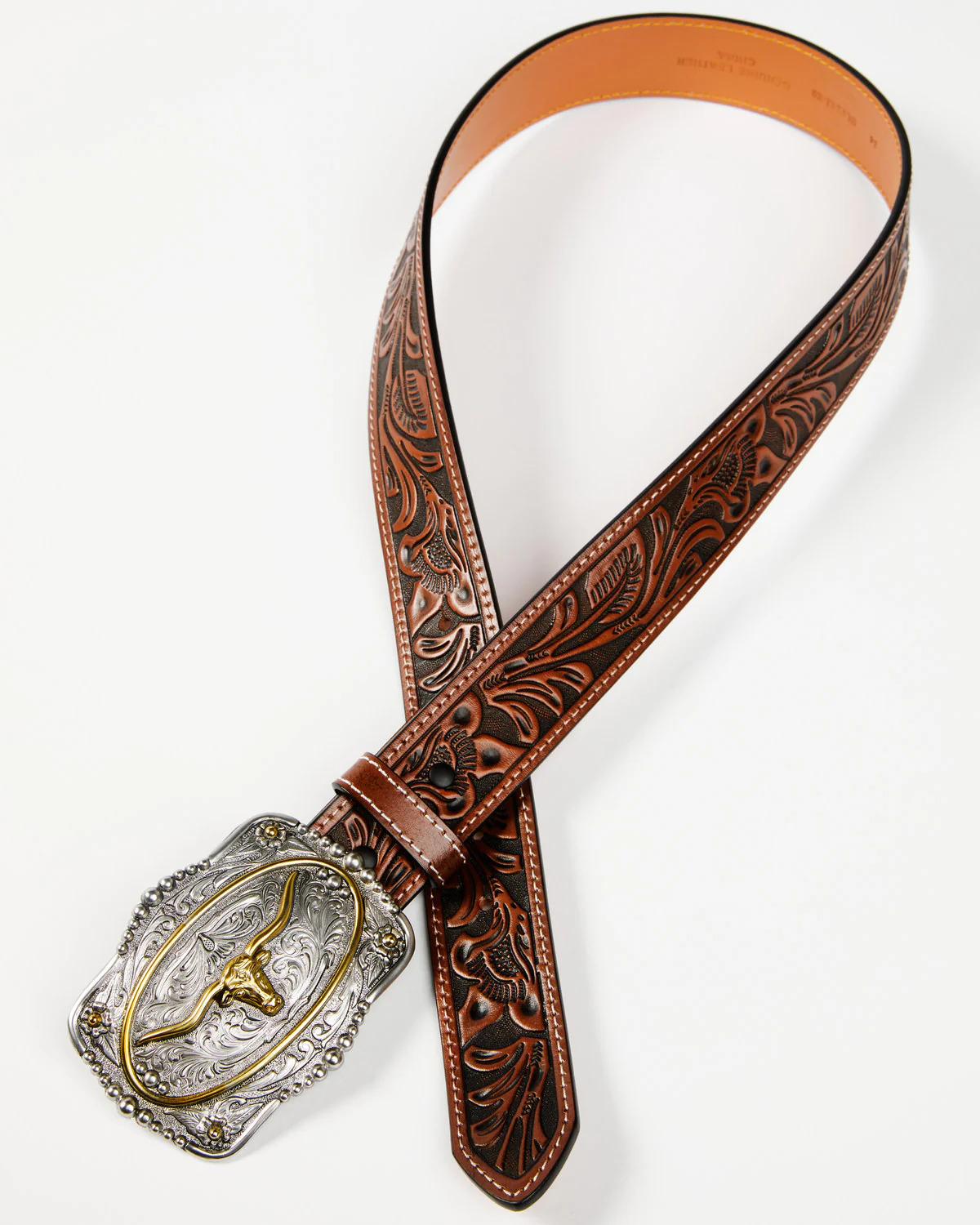 Cody James Men's Tooled Longhorn Buckle Belt - Image 2