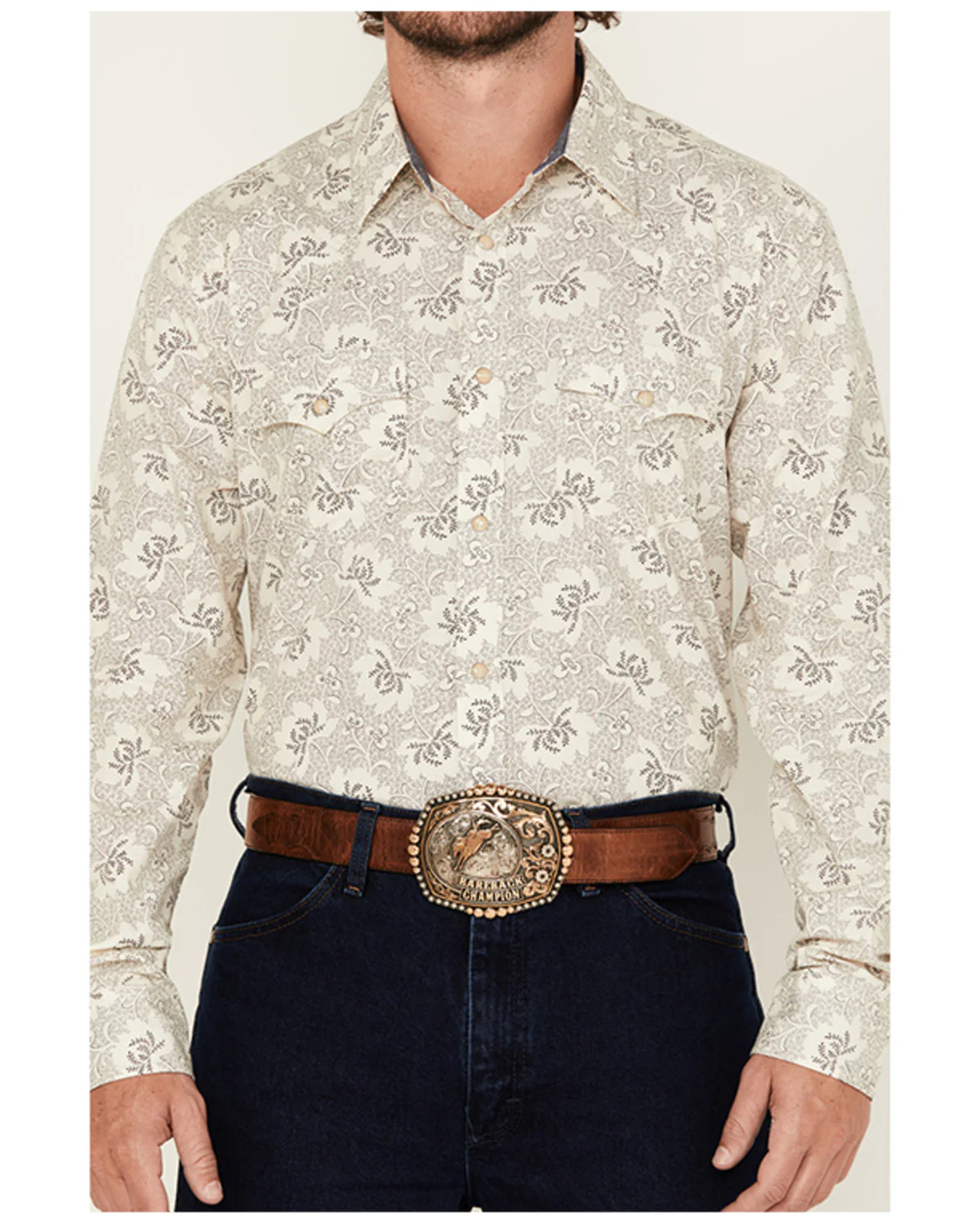 Cody James Men's Treven Floral Print Long Sleeve Snap Western Shirt - Big - Image 3