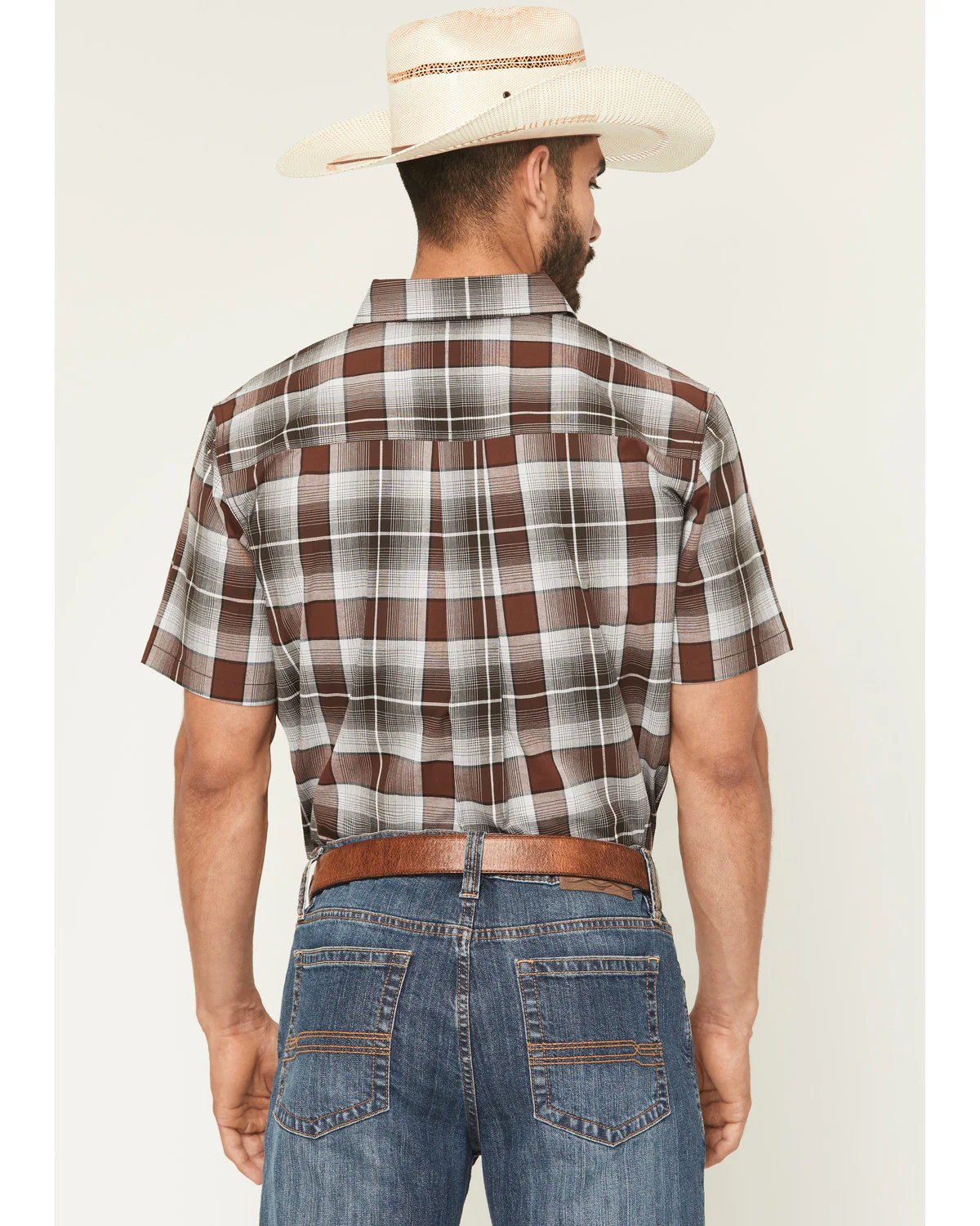 Cody James Men's Urban Rodeo Plaid Print Short Sleeve Button-Down Western Shirt - Image 4