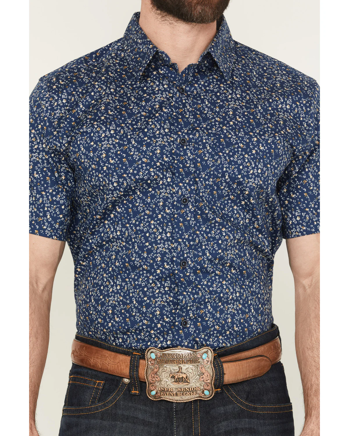 Cody James Men's Vanguard Floral Print Short Sleeve Button-Down Stretch Western Shirt - Image 3