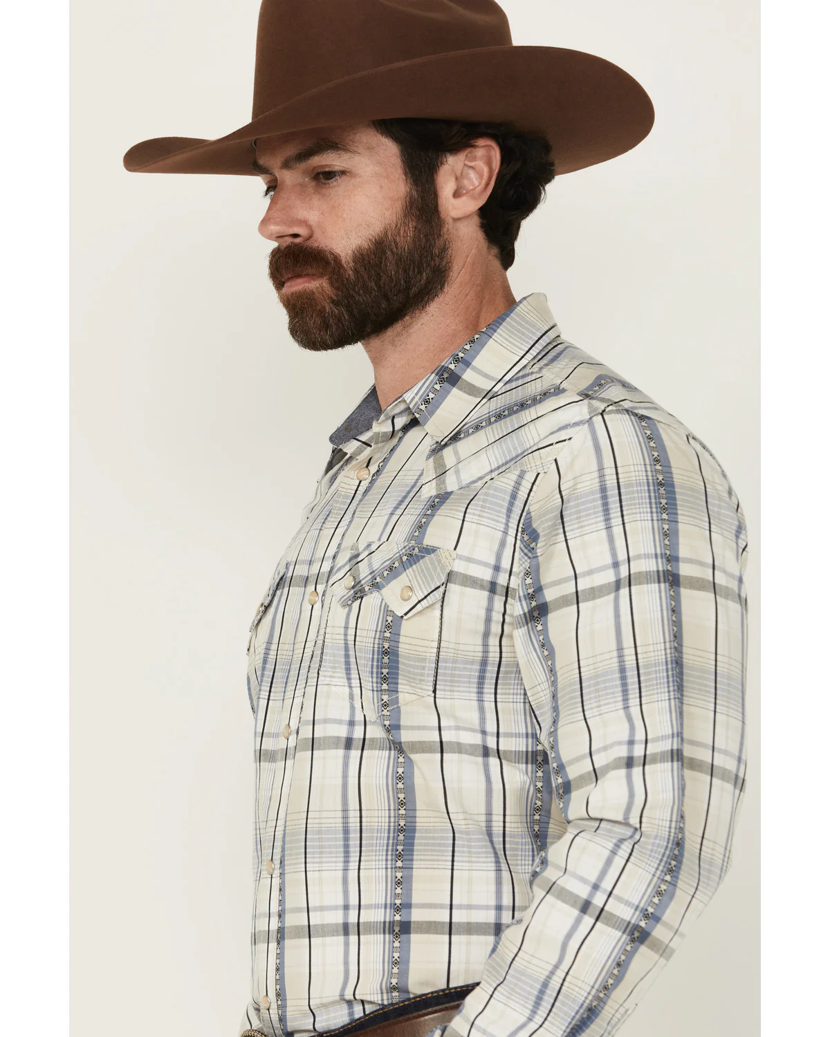 Cody James Men's Western Wind Plaid Print Long Sleeve Snap Western Shirt - Image 2