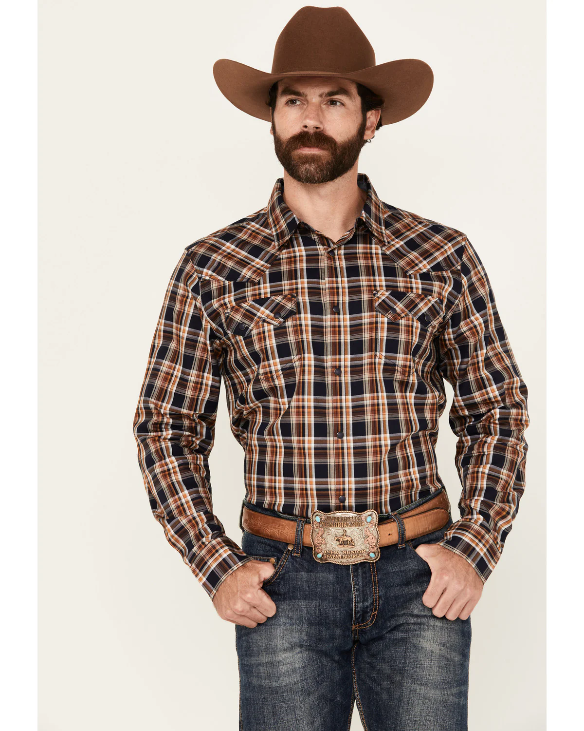 Cody James Men's Winfield Plaid Print Long Sleeve Snap Western Shirt