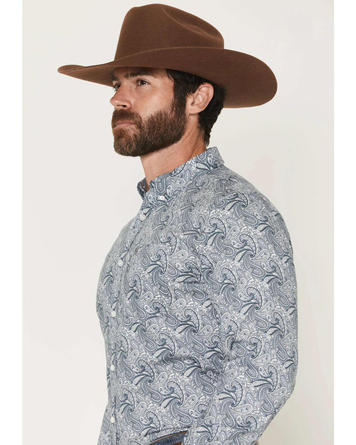 Cody James Men's Zeke Paisley Print Long Sleeve Button-Down Stretch Western Shirt - Image 2