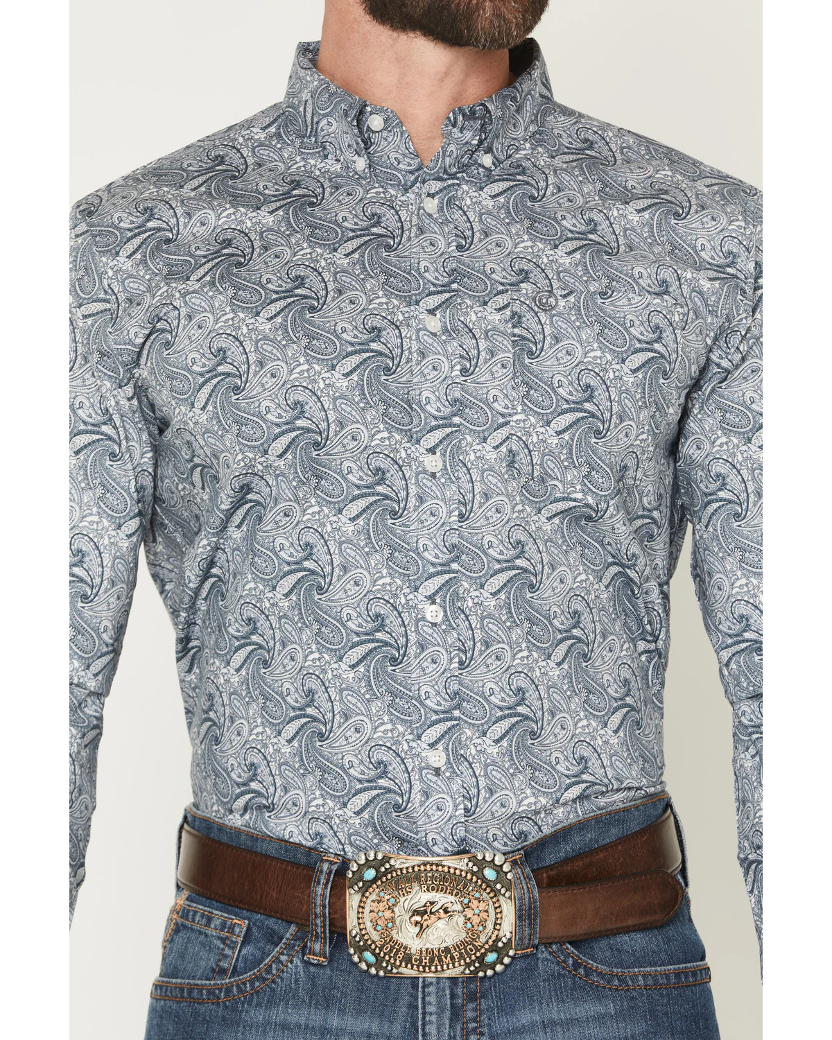 Cody James Men's Zeke Paisley Print Long Sleeve Button-Down Stretch Western Shirt - Image 3