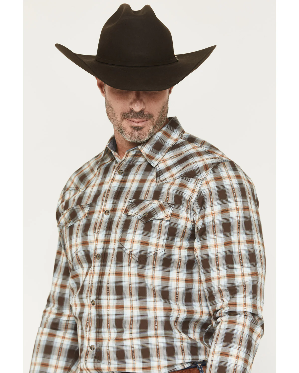 Cody James The American Cowboy Southwestern Plaid Print Long Sleeve Snap Western Shirt - Image 2